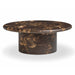 Byron 36" Dark Brown Faux Marble Indoor/Outdoor Concrete Round Coffee Table - Home And Beyond