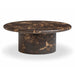 Byron 36" Dark Brown Faux Marble Indoor/Outdoor Concrete Round Coffee Table - Home And Beyond