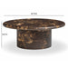 Byron 36" Dark Brown Faux Marble Indoor/Outdoor Concrete Round Coffee Table - Home And Beyond