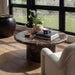 Byron 36" Dark Brown Faux Marble Indoor/Outdoor Concrete Round Coffee Table - Home And Beyond