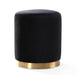 Opal Black Velvet Ottoman -Gold Base - UK - Home And Beyond