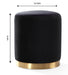 Opal Black Velvet Ottoman -Gold Base - UK - Home And Beyond