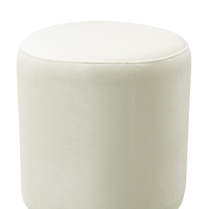 Opal Cream Velvet Ottoman with Gold Base - UK - Home And Beyond