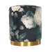 Opal Floral Velvet Ottoman with Gold Base image