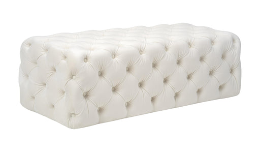 Kaylee Cream Velvet Ottoman image