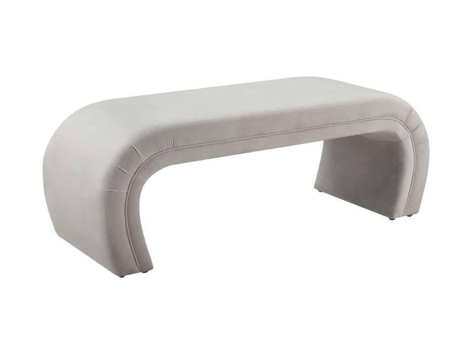 Kenya Light Grey Velvet Bench image