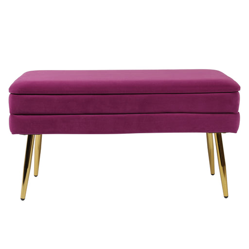 Ziva Plum Velvet Storage Bench image