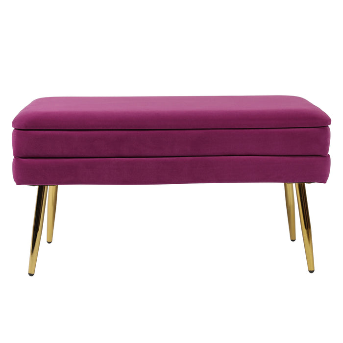 Ziva Plum Velvet Storage Bench image