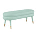 Betty Sea Foam Green Velvet Bench - Home And Beyond