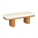 Ollie White Boucle Wooden Bench - UK - Home And Beyond