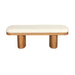 Ollie White Boucle Wooden Bench - UK - Home And Beyond