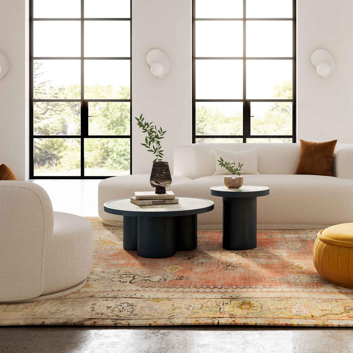 Nautilus Antique Silver Mirrored Side Table - UK - Home And Beyond