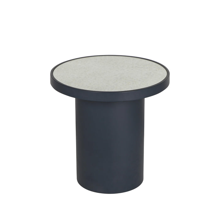 Nautilus Antique Silver Mirrored Side Table - UK - Home And Beyond