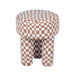 Claire Brown Checkered Boucle Stool - UK - Home And Beyond