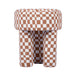 Claire Brown Checkered Boucle Stool - UK - Home And Beyond