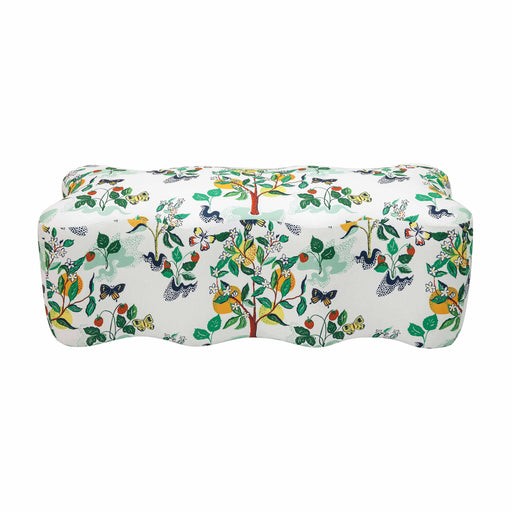 Archie Upholstered Bench in Florida Grove Print - UK - Home And Beyond