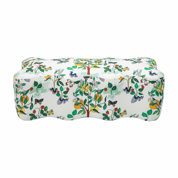 Archie Upholstered Bench in Florida Grove Print - UK - Home And Beyond