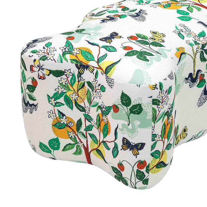 Archie Upholstered Bench in Florida Grove Print - UK - Home And Beyond