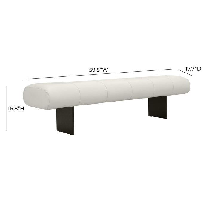 Karol Cream Performance Vegan Leather Bench - UK - Home And Beyond