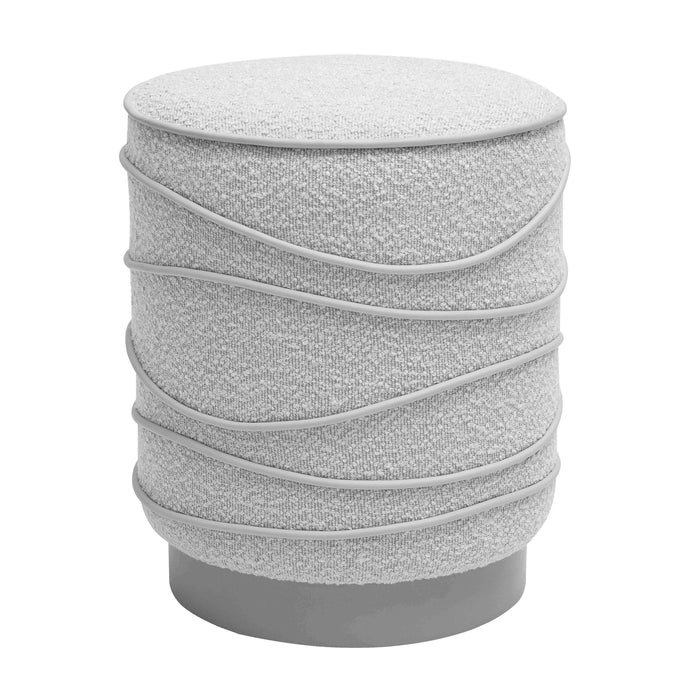 Nero Grey Boucle Ottoman - Home And Beyond