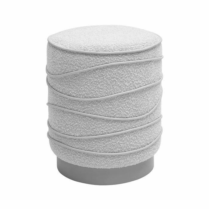 Nero Grey Boucle Ottoman - Home And Beyond