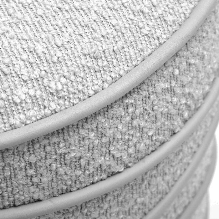 Nero Grey Boucle Ottoman - Home And Beyond