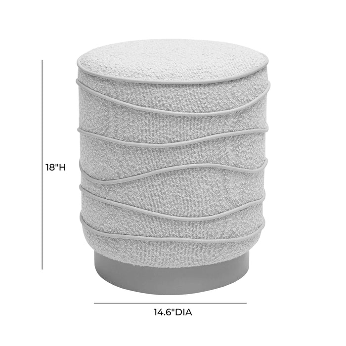 Nero Grey Boucle Ottoman - Home And Beyond