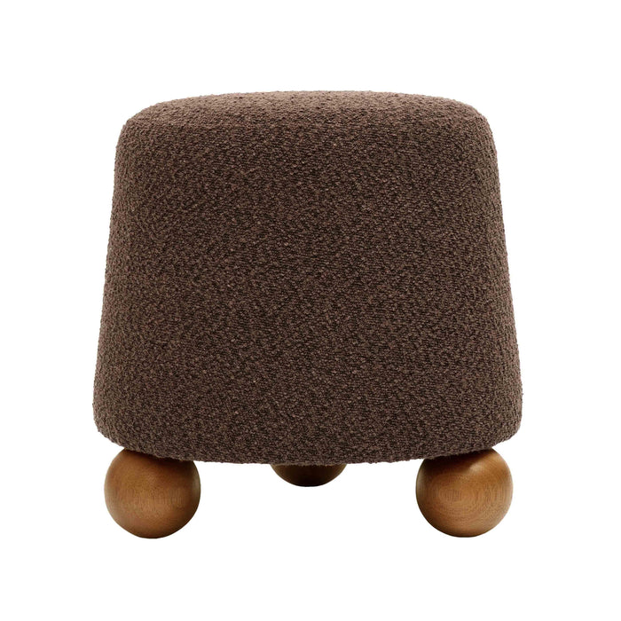 Jaine Chocolate Brown Boucle Stool - Home And Beyond
