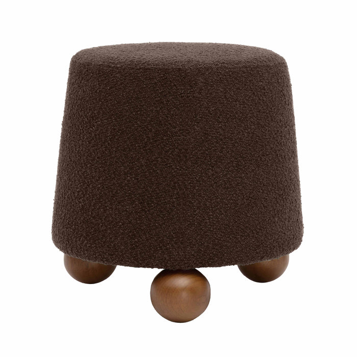 Jaine Chocolate Brown Boucle Stool - Home And Beyond