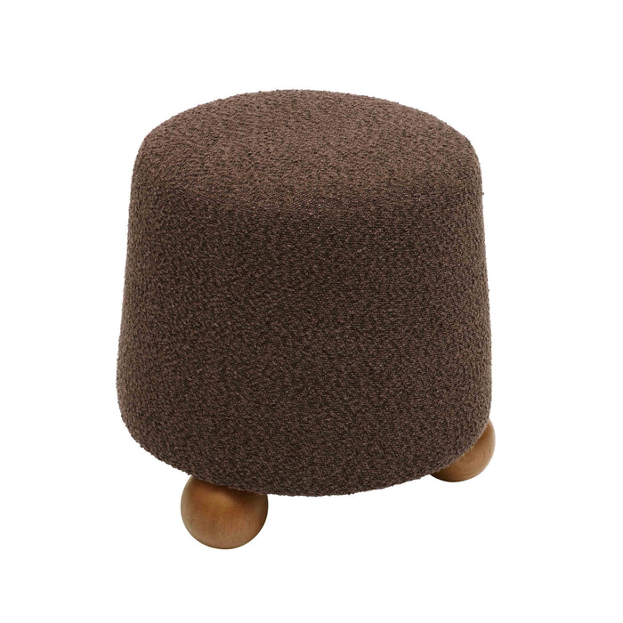 Jaine Chocolate Brown Boucle Stool - Home And Beyond