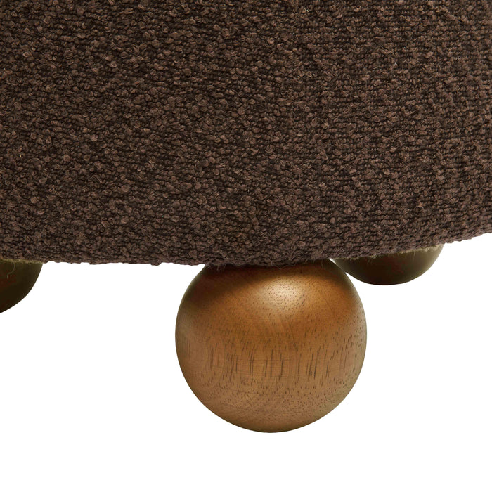 Jaine Chocolate Brown Boucle Stool - Home And Beyond