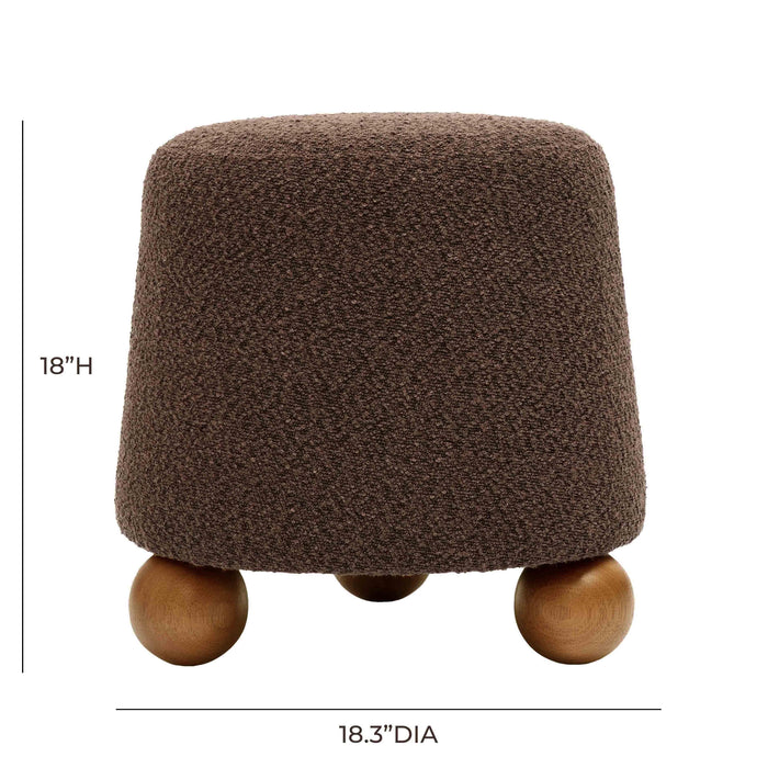 Jaine Chocolate Brown Boucle Stool - Home And Beyond