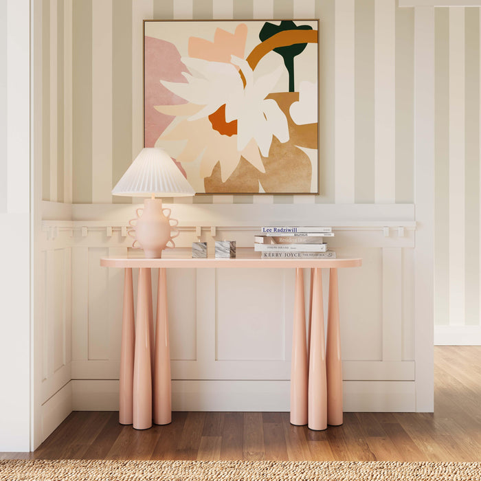 Titan Peach Rose Glossy Console Table - Home And Beyond