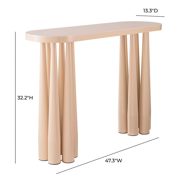 Titan Peach Rose Glossy Console Table - Home And Beyond