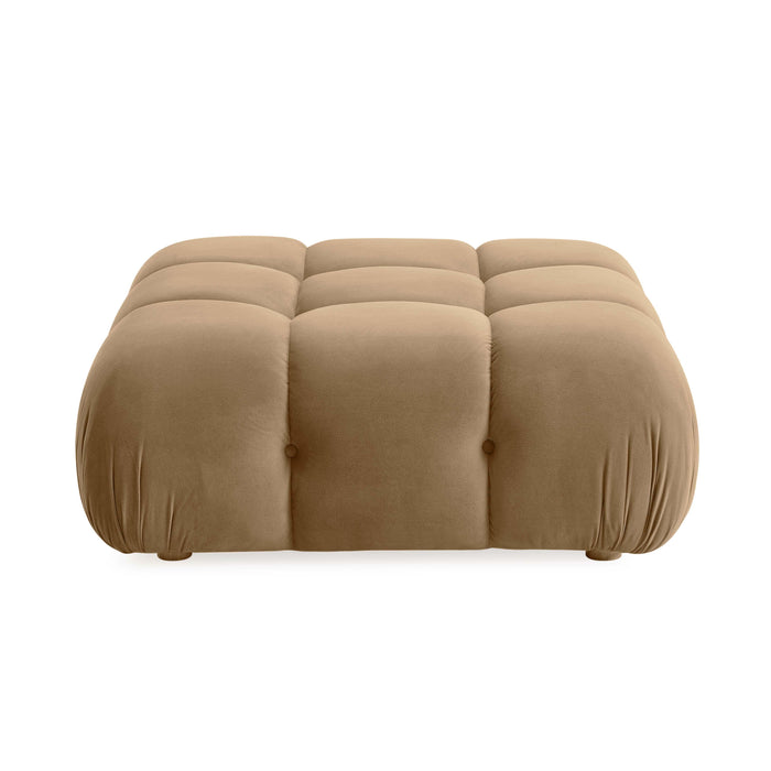 Calliope Cafe Au Lait Performance Velvet Modular Ottoman - Home And Beyond