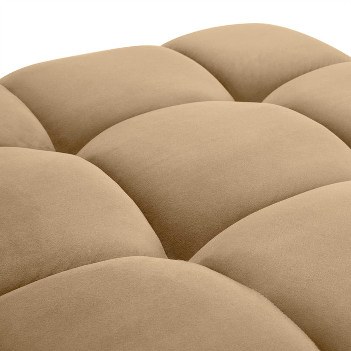 Calliope Cafe Au Lait Performance Velvet Modular Ottoman - Home And Beyond