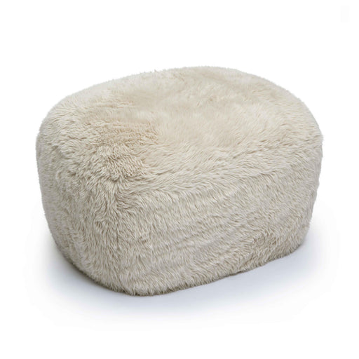 Britt Natural Vegan Shearling Ottoman - Home And Beyond