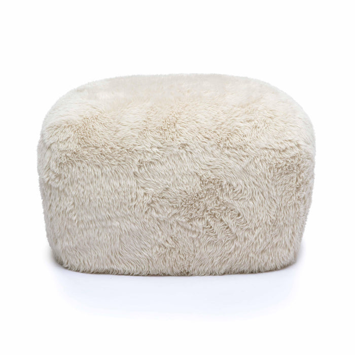Britt Natural Vegan Shearling Ottoman - Home And Beyond