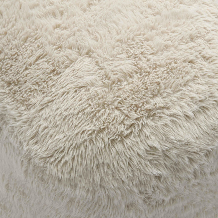 Britt Natural Vegan Shearling Ottoman - Home And Beyond
