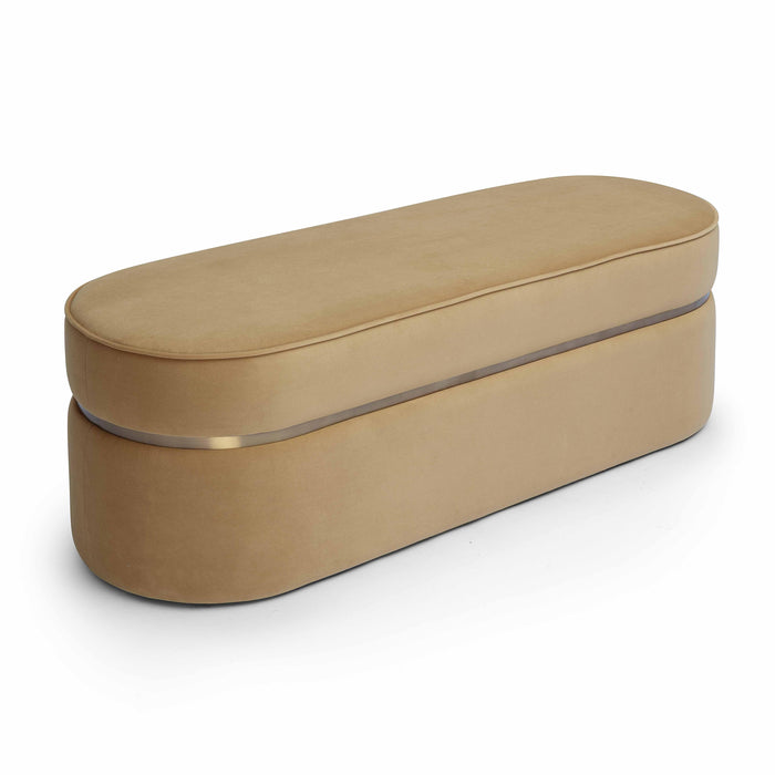 Pomp Honey Velvet Bench - Home And Beyond