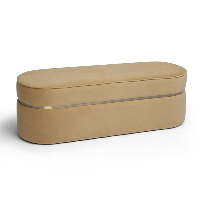 Pomp Honey Velvet Bench - Home And Beyond