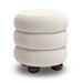 Stefanie Cream Velvet Ottoman - Home And Beyond