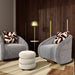 Stefanie Cream Velvet Ottoman - Home And Beyond