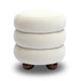 Stefanie Cream Velvet Ottoman - Home And Beyond