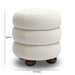 Stefanie Cream Velvet Ottoman - Home And Beyond
