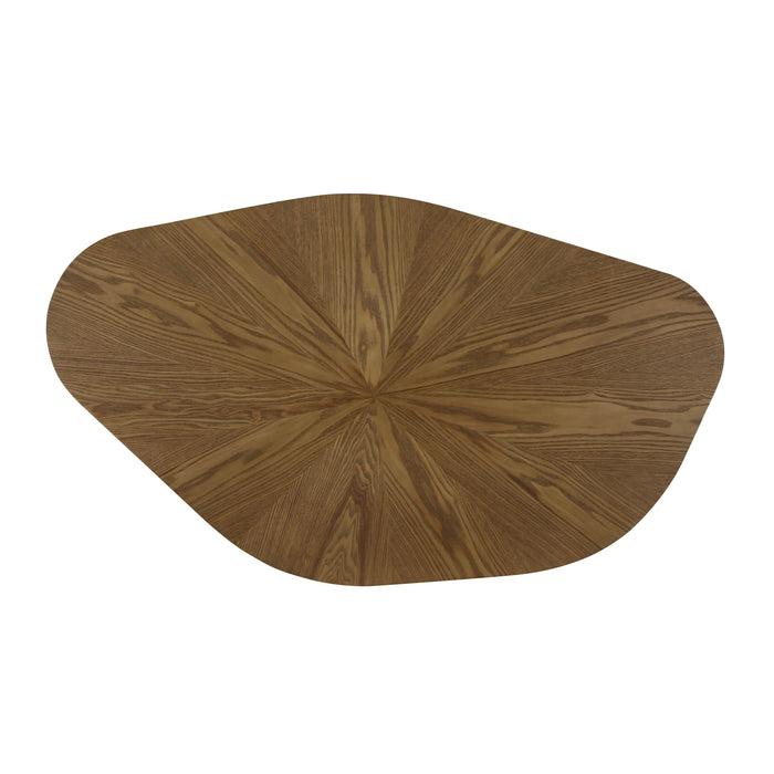 Roche Brown Ash Geometric Coffee Table - Home And Beyond