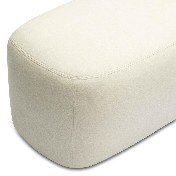 Graceland Cream Faux Mohair Bench - Home And Beyond