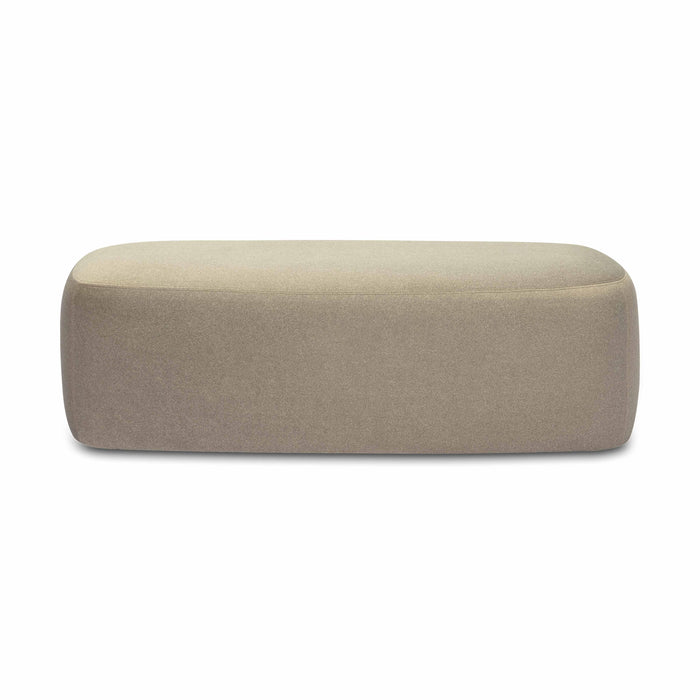 Graceland Taupe Faux Mohair Bench - Home And Beyond