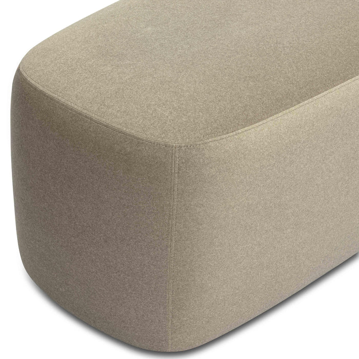 Graceland Taupe Faux Mohair Bench - Home And Beyond