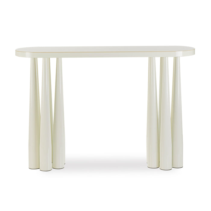 Titan Cream Glossy Console Table - Home And Beyond